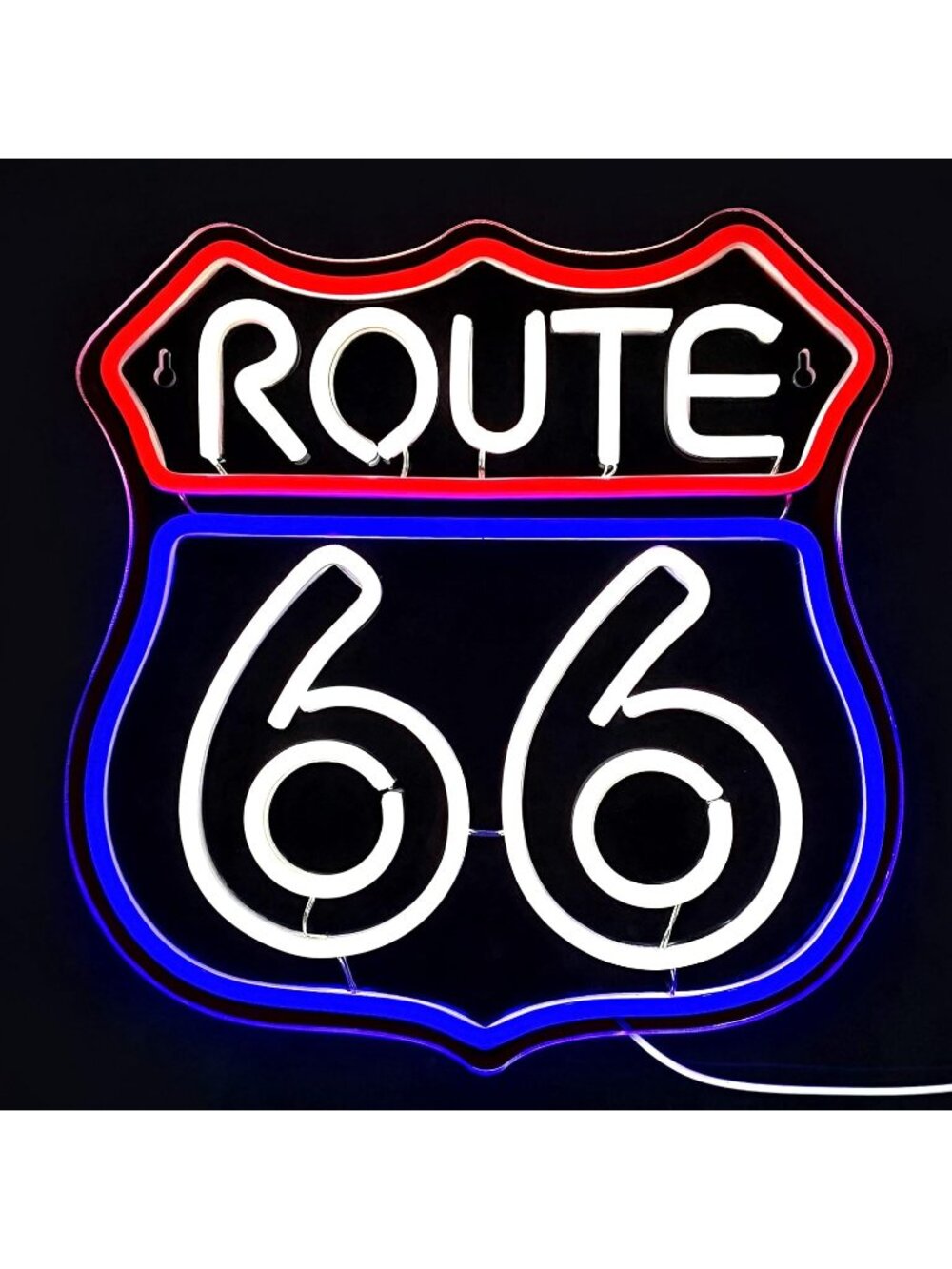 Route 66 Neon Sign Blue Red White Historic US High Way LED Light Route 66 Neon